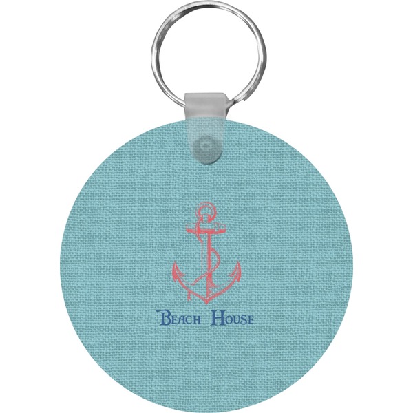 Chic Beach House Round Keychain (Personalized)