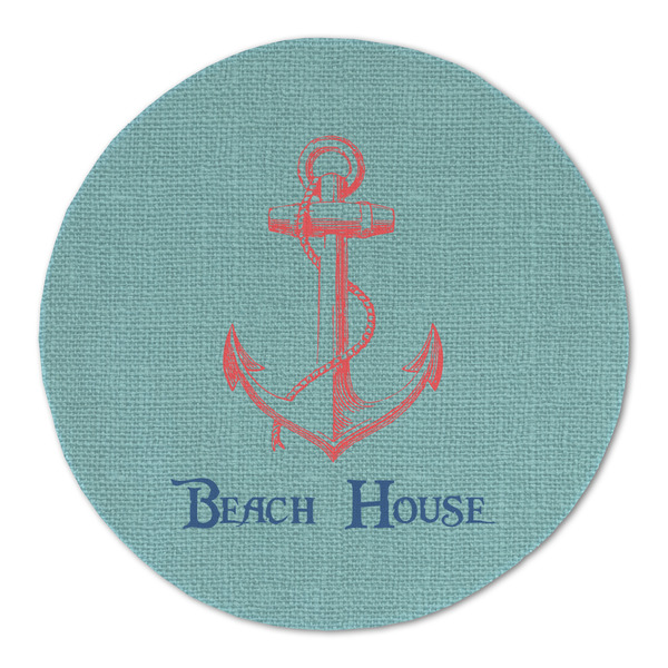 Chic Beach House Round Linen Placemats - FRONT (Double Sided)