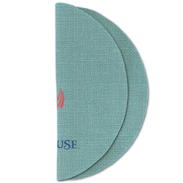 Chic Beach House Round Linen Placemats - HALF FOLDED (double sided)