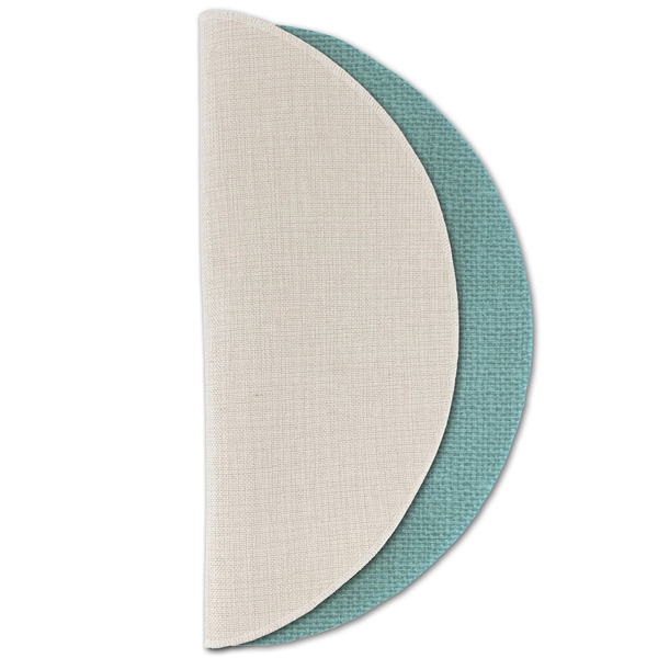 Chic Beach House Round Linen Placemats - HALF FOLDED (single sided)