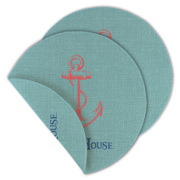 Chic Beach House Round Linen Placemats - MAIN (Double-Sided)