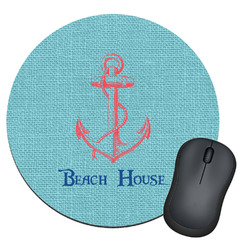 Chic Beach House Round Mouse Pad