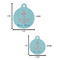 Chic Beach House Round Pet ID Tag - Large - Comparison Scale