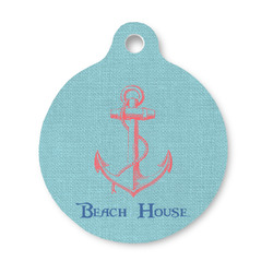 Chic Beach House Round Pet ID Tag - Small