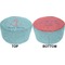Chic Beach House Round Pouf Ottoman (Top and Bottom)