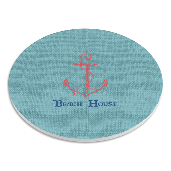 Chic Beach House Round Trivet - Angle View