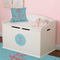 Chic Beach House Round Wall Decal on Toy Chest