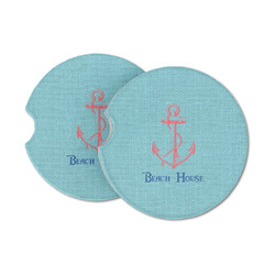 Chic Beach House Sandstone Car Coasters