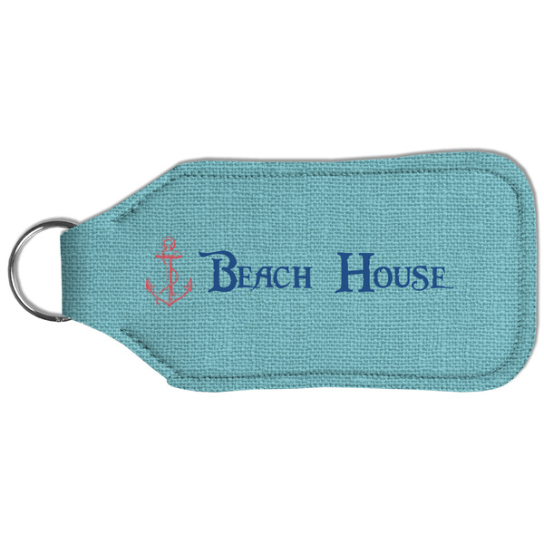 Chic Beach House Sanitizer Holder Keychain - Large (Back)