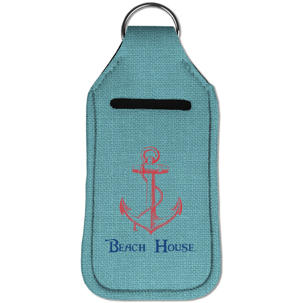 Chic Beach House Sanitizer Holder Keychain - Large (Front)