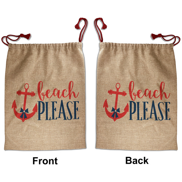 Chic Beach House Santa Bag - Front and Back