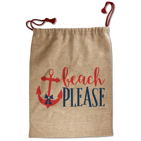 Custom Chic Beach House Santa Sack - Front