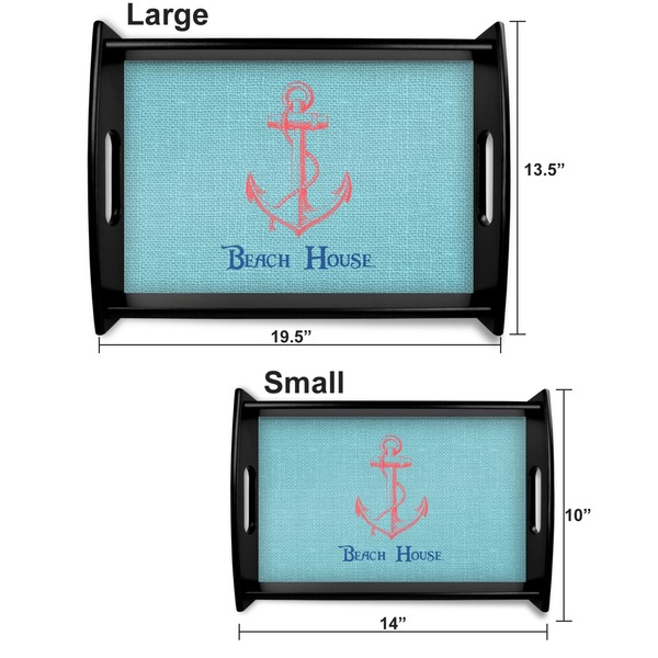 Chic Beach House Serving Tray Black Sizes