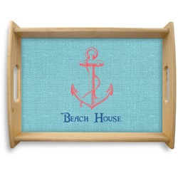 Chic Beach House Natural Wooden Tray - Large