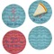 Chic Beach House Set of 4 Glass Appetizer / Dessert Plate 8"