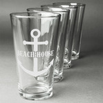 Chic Beach House Pint Glasses - Engraved (Set of 4)