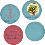 Chic Beach House Set of 4 Glass Lunch / Dinner Plate 10"