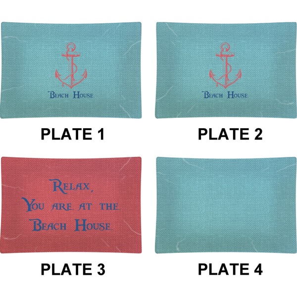 Chic Beach House Set of Rectangular Appetizer / Dessert Plates (Approval)