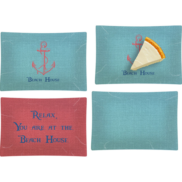 Chic Beach House Set of Rectangular Appetizer / Dessert Plates