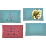 Chic Beach House Set of 4 Glass Rectangular Lunch / Dinner Plate