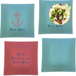 Chic Beach House Set of 4 Glass Square Lunch / Dinner Plate 9.5"