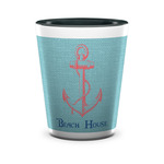 Chic Beach House Ceramic Shot Glass - 1.5 oz - Two Tone - Set of 4