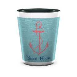 Chic Beach House Ceramic Shot Glass - 1.5 oz - Two Tone - Single
