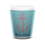 Chic Beach House Ceramic Shot Glass - 1.5 oz - White - Single