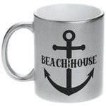 Chic Beach House Metallic Silver Mug