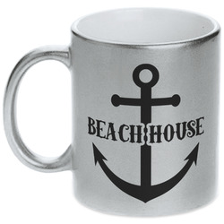 Chic Beach House Metallic Silver Mug