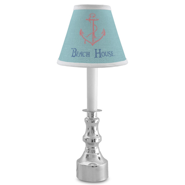 Chic Beach House Small Chandelier Lamp - LIFESTYLE (on candle stick)
