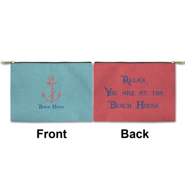 Chic Beach House Small Zipper Pouch Approval (Front and Back)