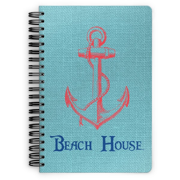 Custom Chic Beach House Spiral Notebook - 7x10