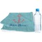 Chic Beach House Sports Towel Folded with Water Bottle