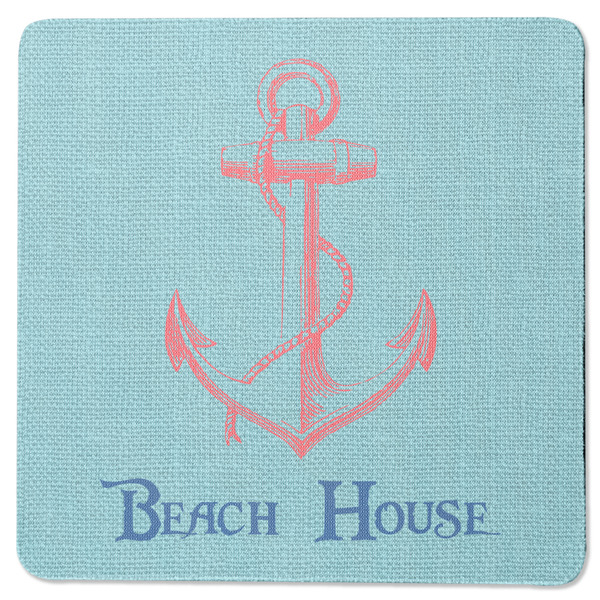 Custom Chic Beach House Square Rubber Backed Coaster