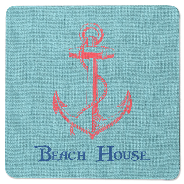 Custom Chic Beach House Square Rubber Backed Coaster