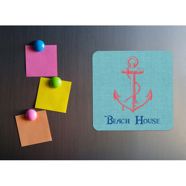 Chic Beach House Square Fridge Magnet - LIFESTYLE