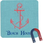 Chic Beach House Square Fridge Magnet