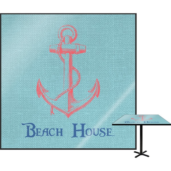 Custom Chic Beach House Square Table Top - 24"
