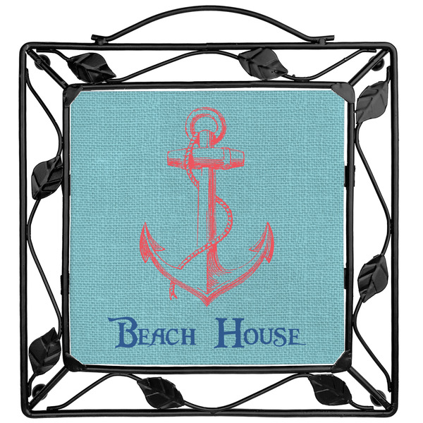 Custom Chic Beach House Square Trivet