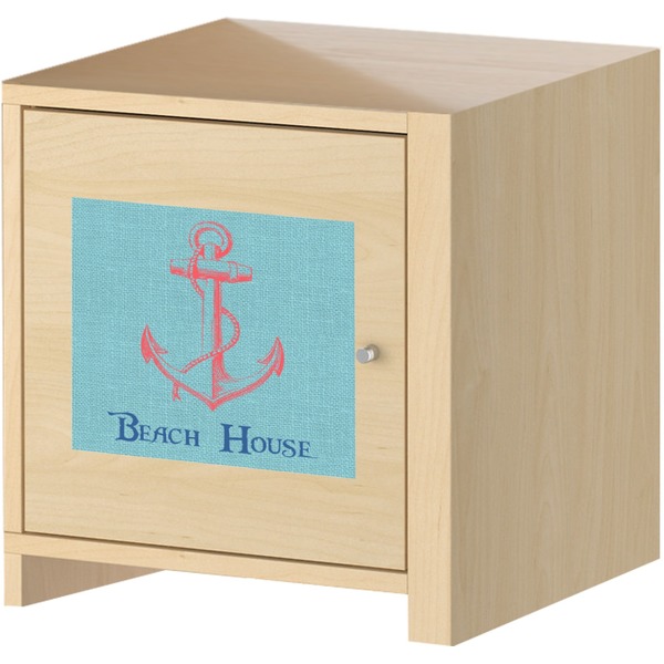 Chic Beach House Square Wall Decal on Wooden Cabinet