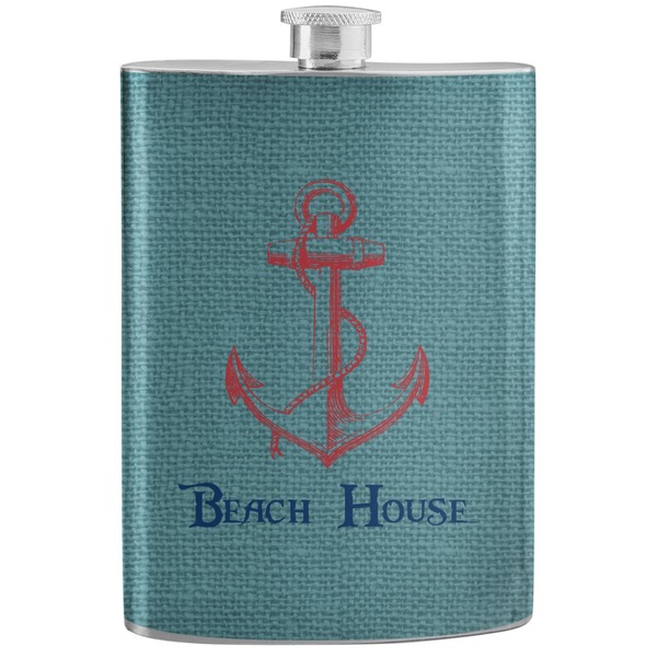 Custom Chic Beach House Stainless Steel Flask
