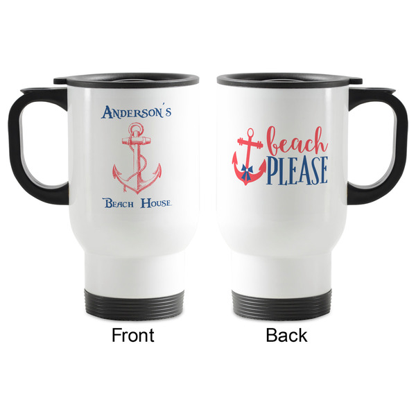 Chic Beach House Stainless Steel Travel Mug with Handle - Apvl