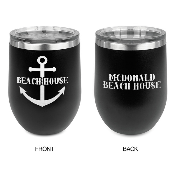 Chic Beach House Stainless Wine Tumblers - Black - Double Sided - Approval