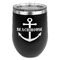 Chic Beach House Stainless Wine Tumblers - Black - Double Sided - Front
