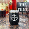 Chic Beach House Stainless Wine Tumblers - Black - Double Sided - In Context