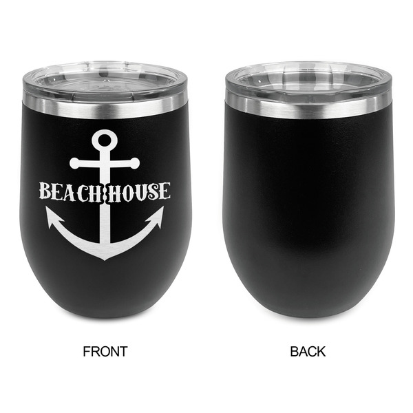 Chic Beach House Stainless Wine Tumblers - Black - Single Sided - Approval