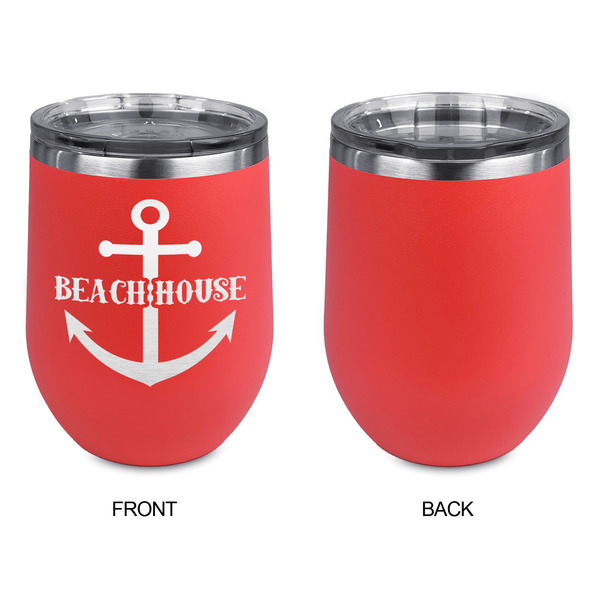 Chic Beach House Stainless Wine Tumblers - Coral - Single Sided - Approval