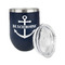 Chic Beach House Stainless Wine Tumblers - Navy - Single Sided - Alt View
