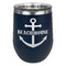 Chic Beach House Stainless Wine Tumblers - Navy - Single Sided - Front
